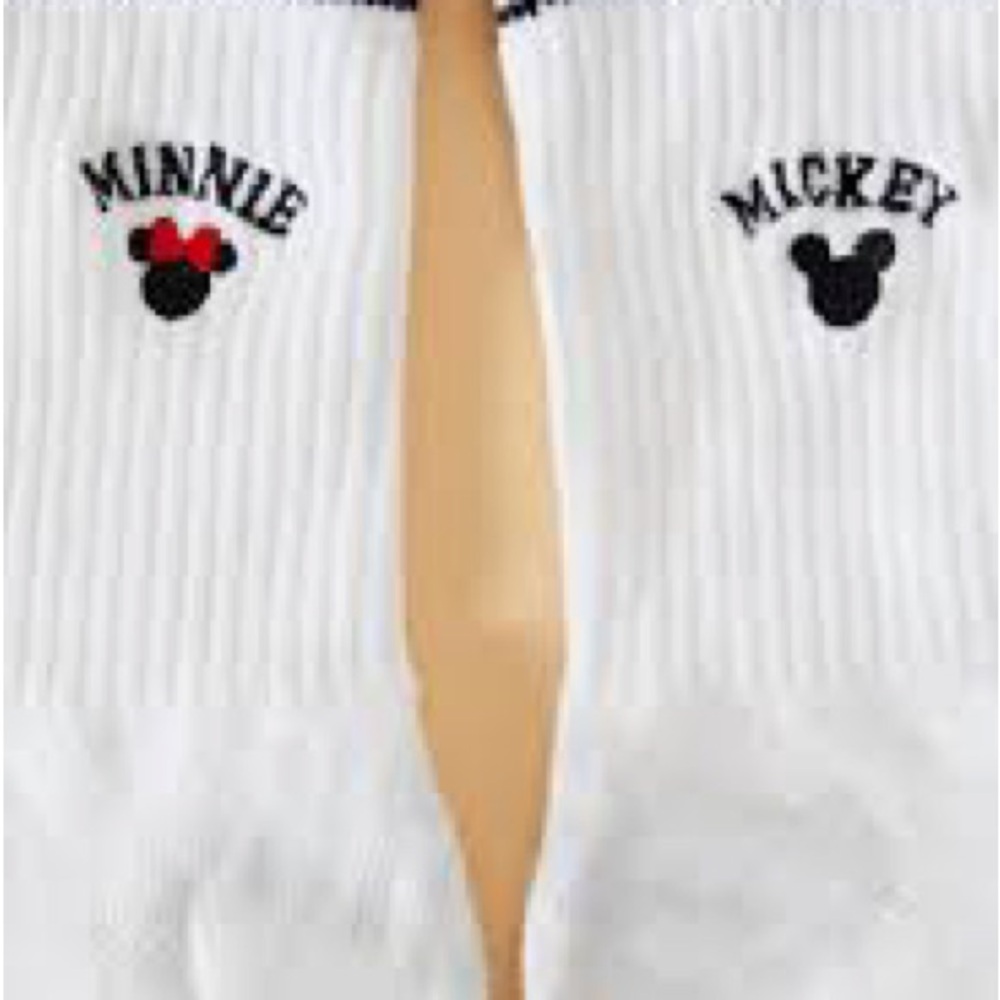 New with tags Disney Minnie and Mickey Mouse White Crew socks